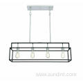 4 Light Island Light Steel Linear Lantern Light